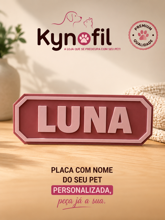 Placa Pet Personalizada com Nome Pet | Decoração para Cachorro | Impressão 3D Premium Cão
