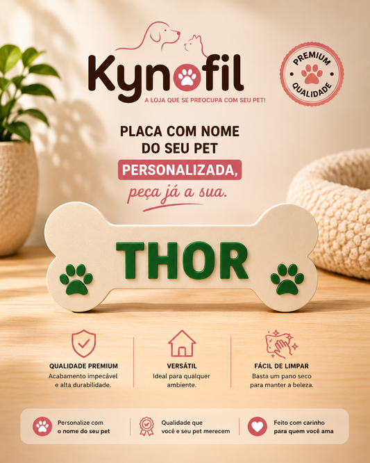 Placa Pet Personalizada com Nome Pet | Decoração para Cachorro | Impressão 3D Premium