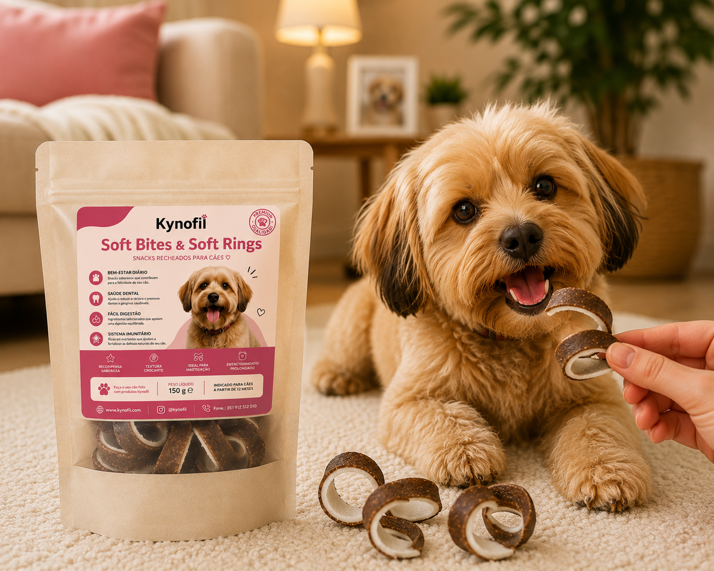Soft Rings Couro Kynofil – Anéis Mastigáveis para Cães | Sabor Carne