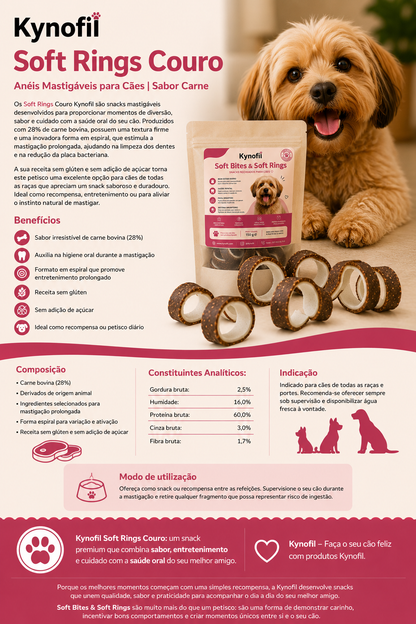 Soft Rings Couro Kynofil – Anéis Mastigáveis para Cães | Sabor Carne
