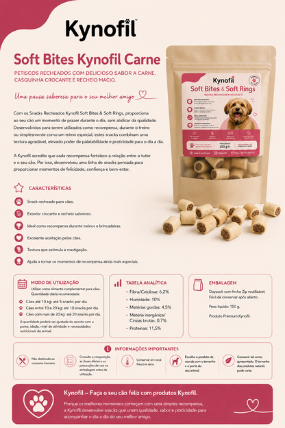 Soft Bites Kynofil  Snack carne recheado para cães