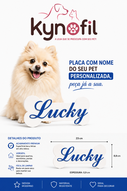 Placa Pet Personalizada com Nome Pet | Decoração para Cachorro | Produtos Premium para Cães, Placa para casinha de cachorro, placa com nome para canil, caixa de transporte ou caminha de filhote, plaquinha de identificação em formato de osso