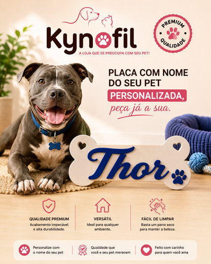 Placa Pet Personalizada com Nome Pet | Decoração para Cachorro | Impressão 3D Premium