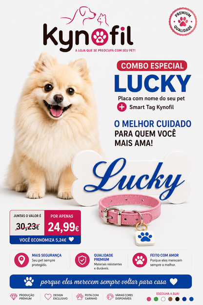 Combo Kynofil — Smart Tag + Placa Personalizada