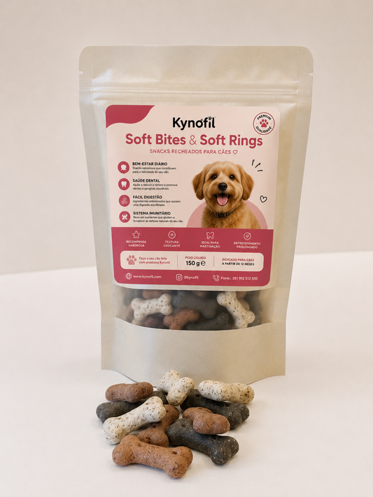 Soft Bites Cereais Kynofil – Biscoitos Mini Ossinhos Sortidos para cão