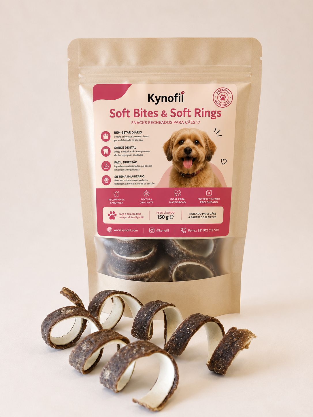 Soft Rings Couro Kynofil – Anéis Mastigáveis para Cães | Sabor Carne